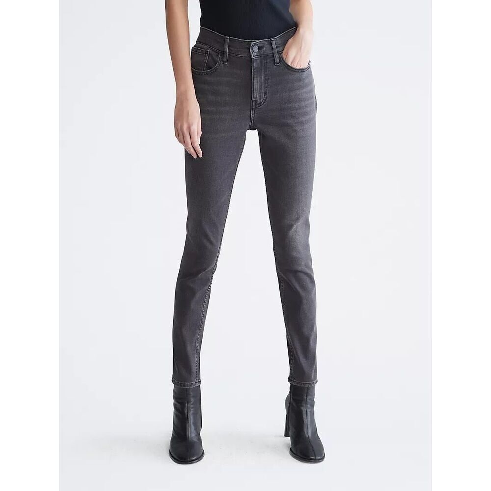 Calvin Klein Gray High Rise Skinny Fit Comfort Stretch Jeans
